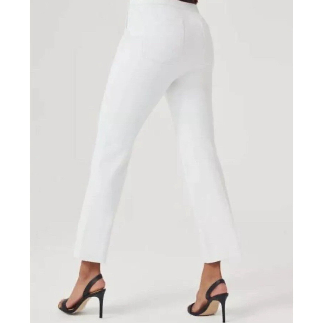 Spanx Pants Womens Xl On-The-Go Kick Flare White Stretch Pull On No Show New